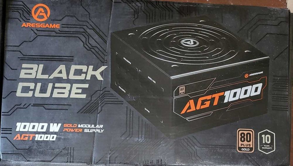 Блок питания модульный Aresgame 1000W 80 Plus Gold
