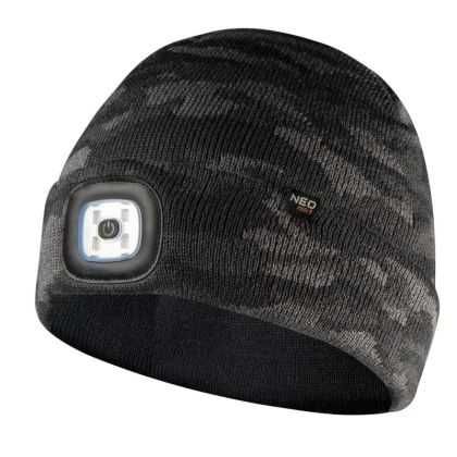 Шапка с LED фенер, двуслойна, CAMO URBAN, 81-632