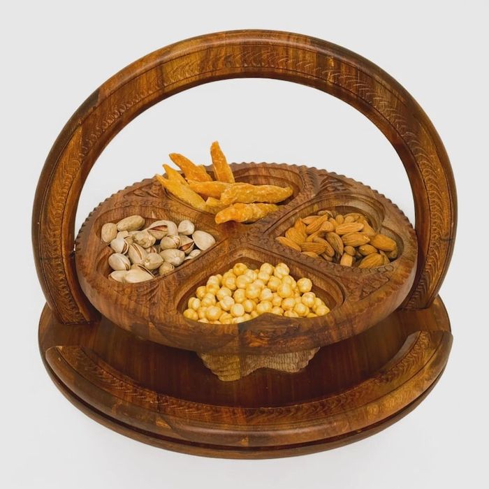 Складная деревянная корзина для сухофруктов, орехов или конфет