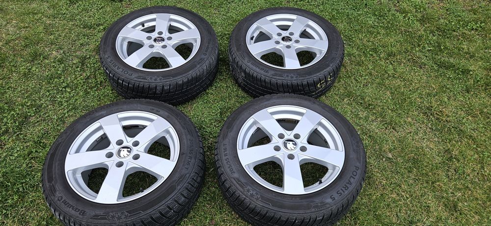 Set jante aliaj plus anvelope iarnă Barum Polaris 5, 205/55/R16, Skoda