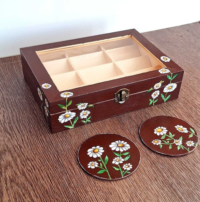 Кутия за чай " Маргаритки"