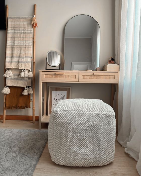 Puf/Taburet din bumbac Beliani 45x45cm