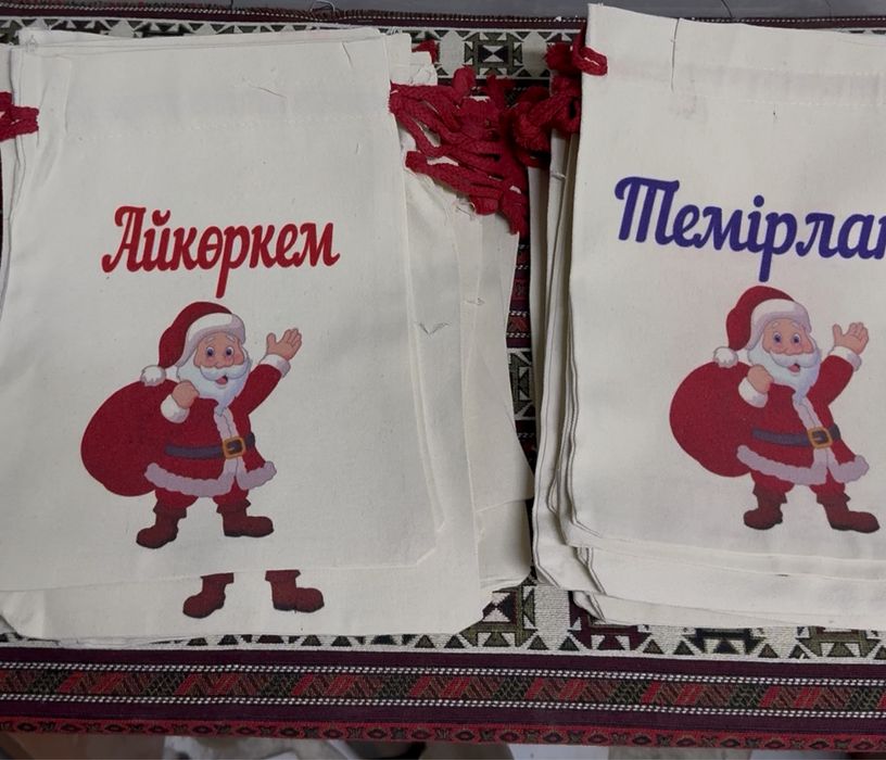 Жаңа жылдық қапшық новогодний мешки подарок сыйлық балалар
