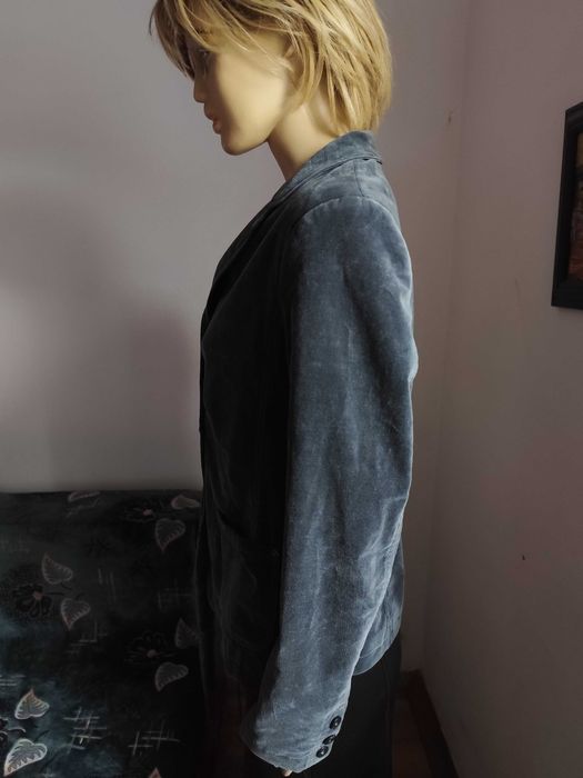 Sacou din catifea gri de bumbac Toni-masura 42-Nou!