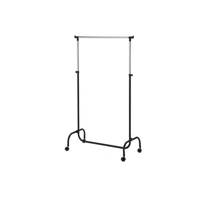 Закачалка на колелца, стойка за дрехи, Черен, Метална, 82.5x43x170 см