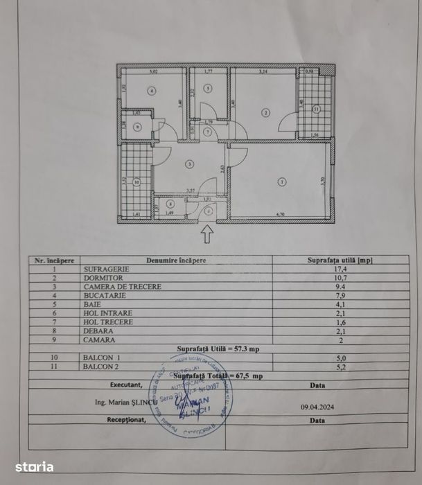 Ultracentral-PIATA MARE- apartament 67,5 mp, bloc din 1989