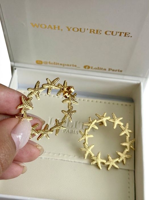 Чисто нови позлатени обеци Lolita Paris (18K)