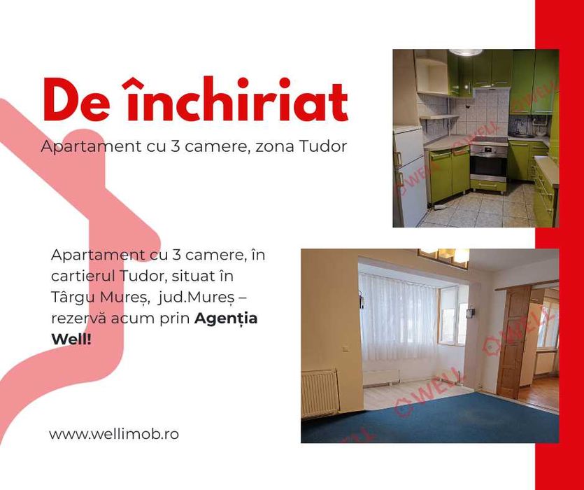 Apartament de închiriat în Târgu Mureș – str. Bucinului, zona Fortuna