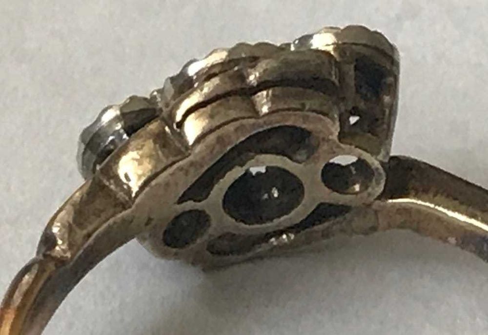 Inel aur platina cu diamante