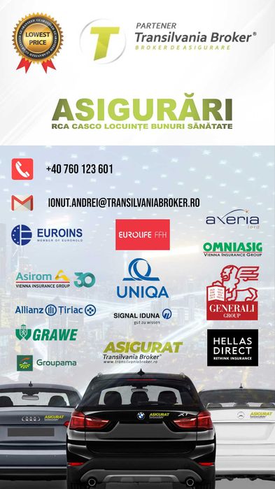 Asigurari in RATE asigurare RCA / CASCO / sănătate / călătorie