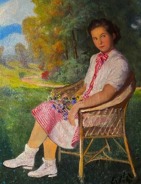 F INTERESANT! Tablou f VECHI, ul/pz, MARE 90x70cm+Rama sem ERDELY BELA