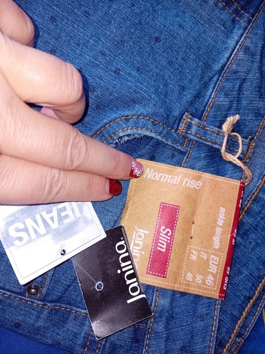 Нови дънки, голям размер, с нежни капчици