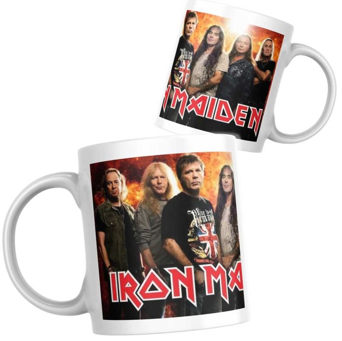 Чаша IRON MAIDEN , чаша с пълноцветен печат за подарък лице и гръб , чаши по поръчка