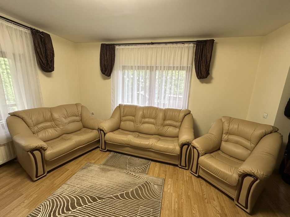 Set canapele din piele ecologică – 3+2+1 – stare  bună
