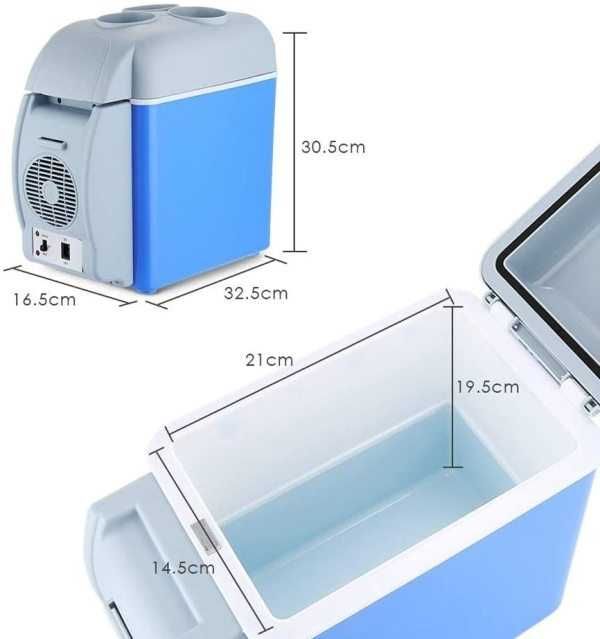 Електрическа хладилна кутия 7.5 литра със затопляне за автомобил, 12V