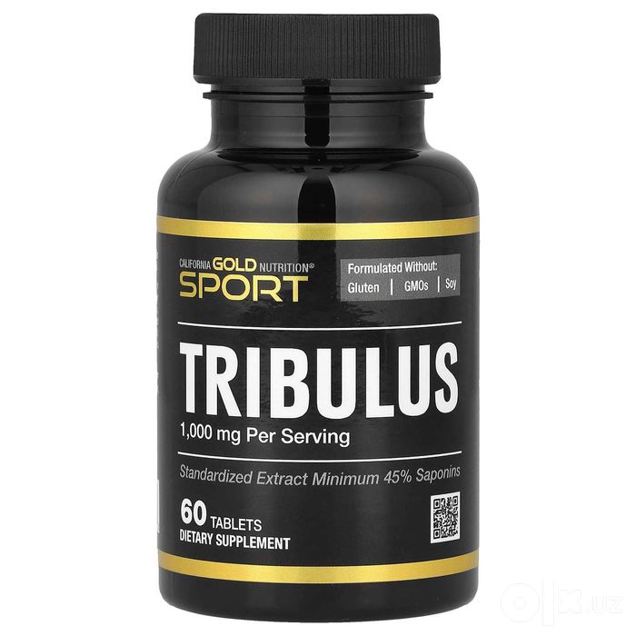 California Gold Nutrition, Tribulus, Якорцы, 1000 мг, 60 таблеток