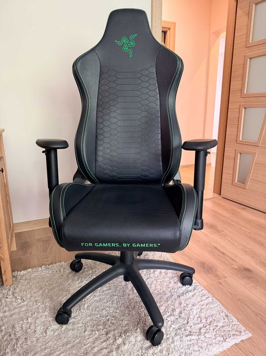 Гейминг стол Razer - Iskur X, черен/зелен