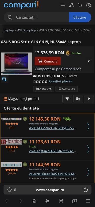 Asus ROG Strix G16 G615J 16" 240Hz - I7 14650HX - 5070 - 32GB RAM  - 1 TB SSD