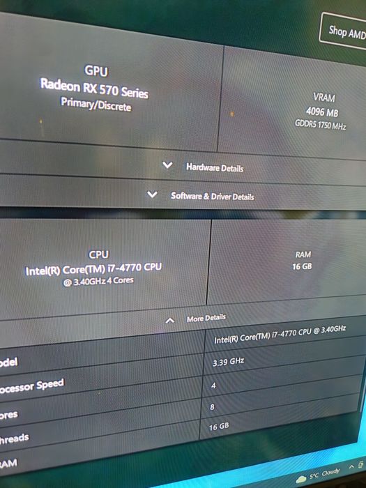 Компютър с i7 4770, 16GB Ram , RX570 4GB, SSD