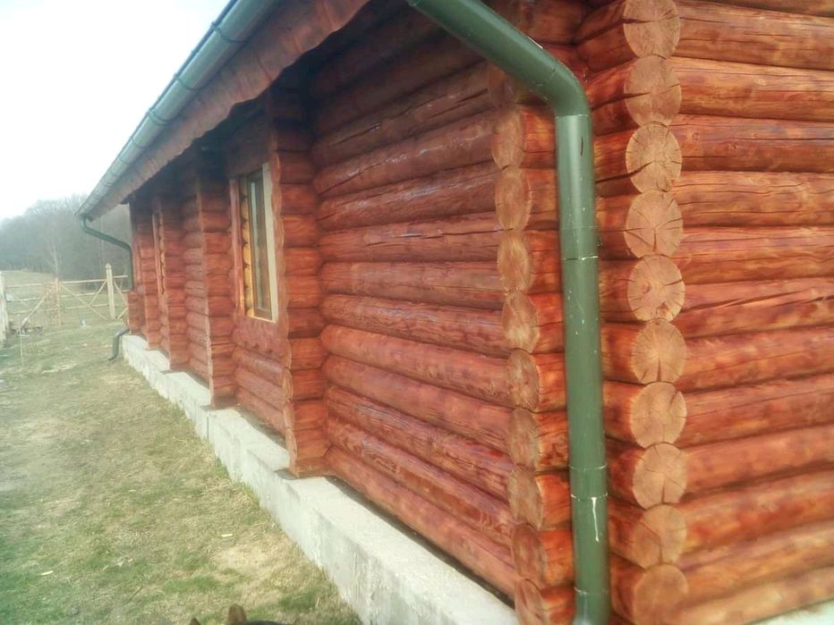Casute de gradina si cabane din lemn rotund calibrat.