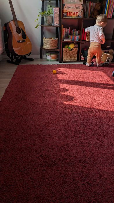 Covor bordo cu fir lung 235x160