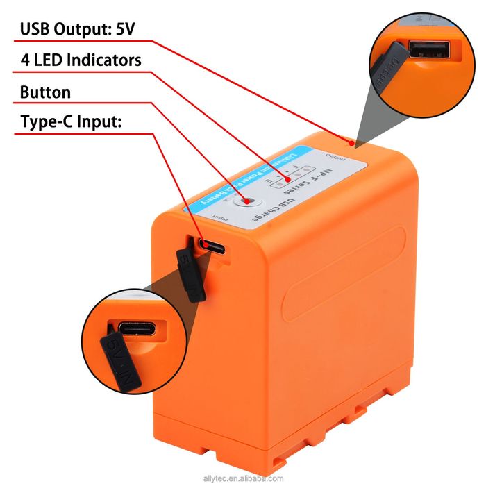 BATTERY F750USB-выход прожектор