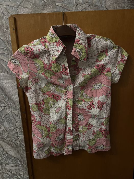 Женская летняя рубашка с коротким рукавом