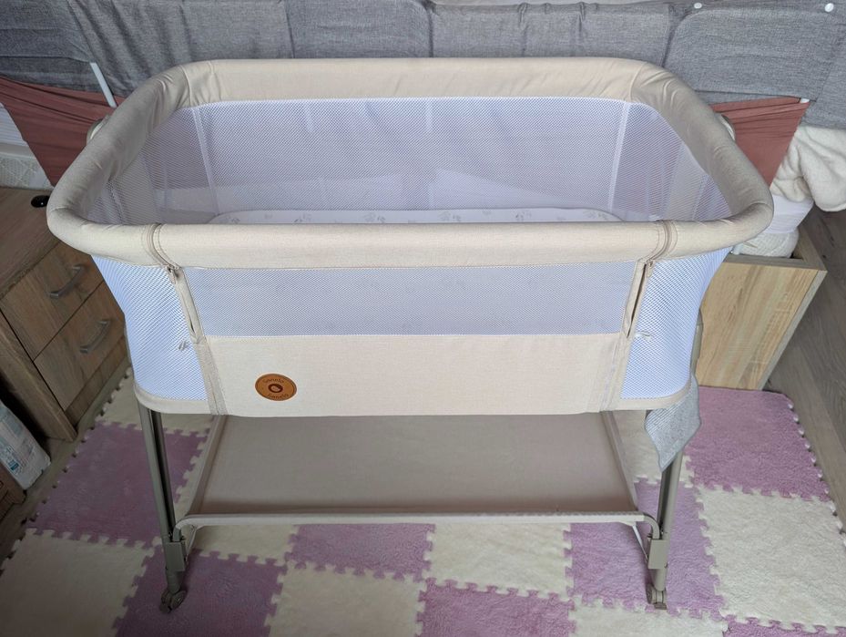 Бебешко легло Lionelo Luna 2 в 1 Beige Sand с матрак