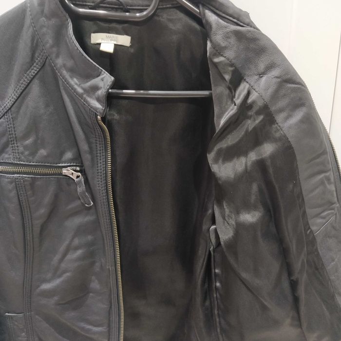 Дамско кожено яке, черно, естествена кожа, размер S - М