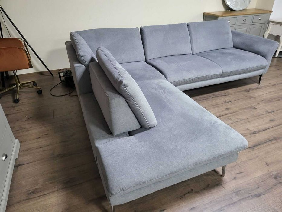 ПРОМОЦИЯ!!! Сив ъглов диван от плат "ZE-EM22011"