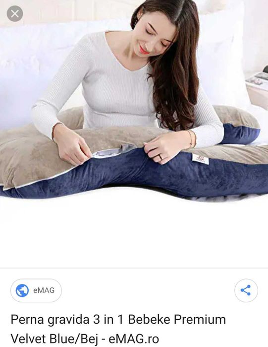 Perna alaptare 3 in 1 Bebeke Velvet gri