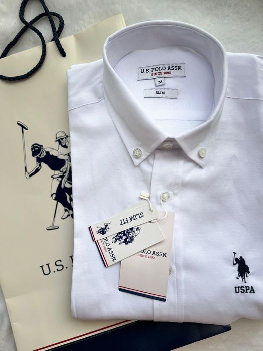 Pachet 1+1 Camasa Polo U.S Assn. Marime L, alb, bleumarin, verde