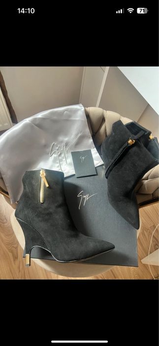 Ghete cu toc piele intoarsa Giuseppe Zanotti 37,5