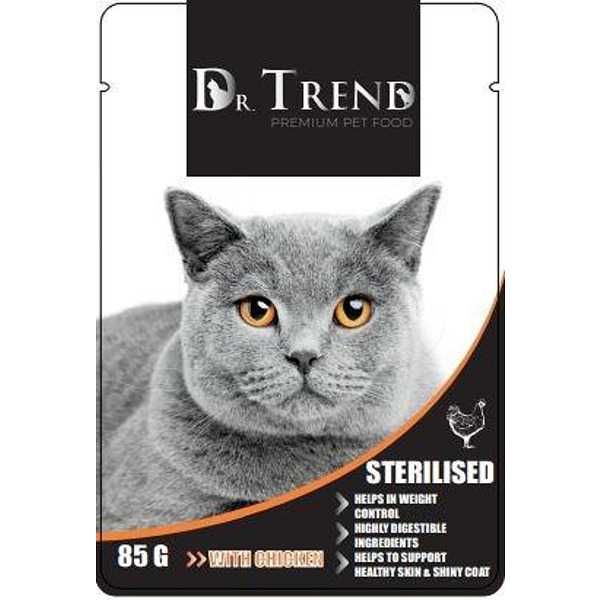 DR TREND Пауч за котка - различни видове 85гр