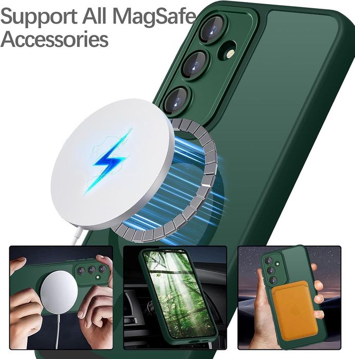 Матов magsafe кейс за samsung galaxy a36 - зелен