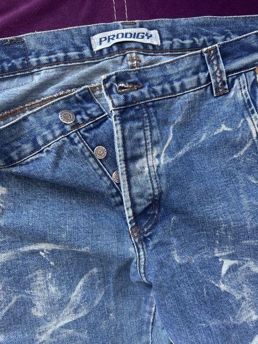 Винтидж Prodigy Jeans Y2K Acid Wash XXL – широки дънки