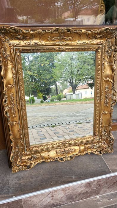 Италианско бароково дървено огледало