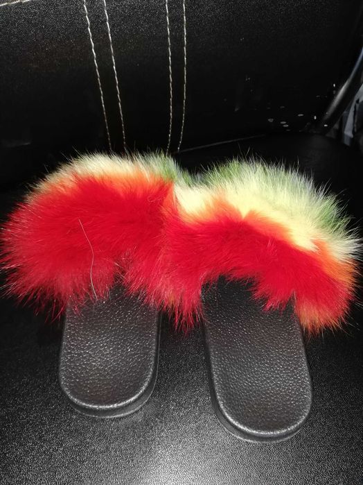 Papuci cu puf fashion