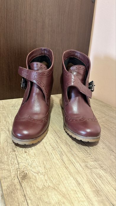 Кожаные Ботильоны