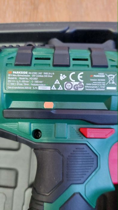 Maşină de înşurubat şi găurit, cuplu 45 nM,25+1 trepte,20 V, Nou!