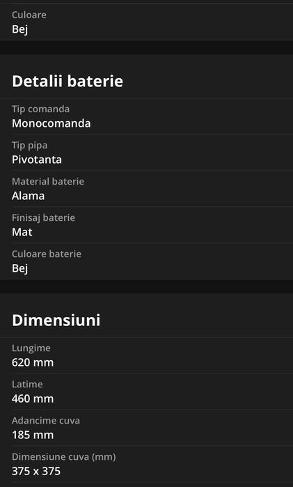 Chiuveta bucatarie granit Pyramis Cristal
