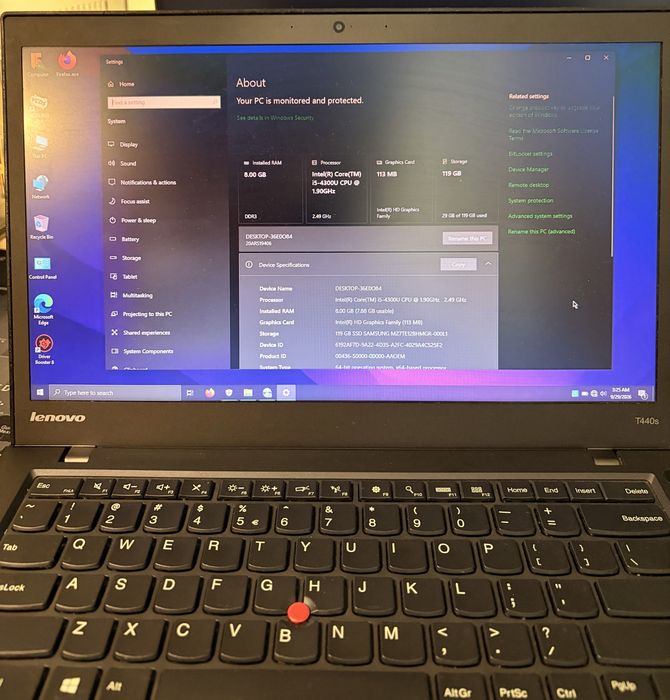 Vand Laptop Lenovo Thinkpad T440S, diagonala 14.0 inch ", Full HD, 8 GB Ram, 128GB SSD WIN 10 Pro&Office 2021