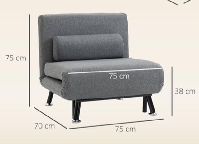 3 в 1 Разтегателен фотьойл / диван HOMCOM