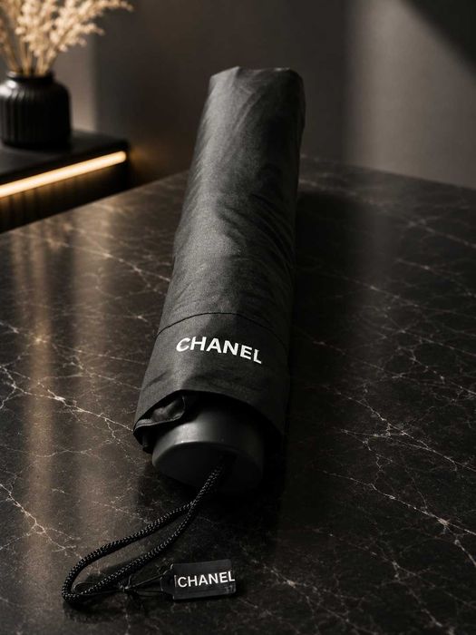 черен чадър на шанел нов есенен зимен chanel унисекс
