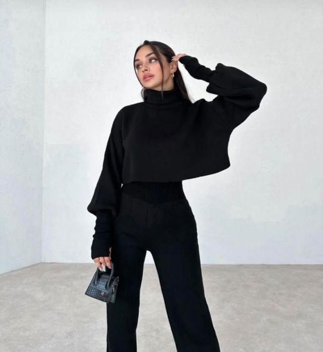 Черен топъл сет от 2 части