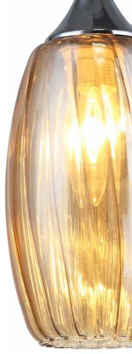 Lustra Interior Marano, crom, sticla ambra, 3XE14, 40 cm