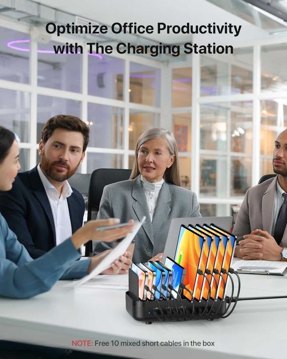 SooPii 100W 10-портова USB зарядна станция, 6 USB-C и 4 USB-A порта