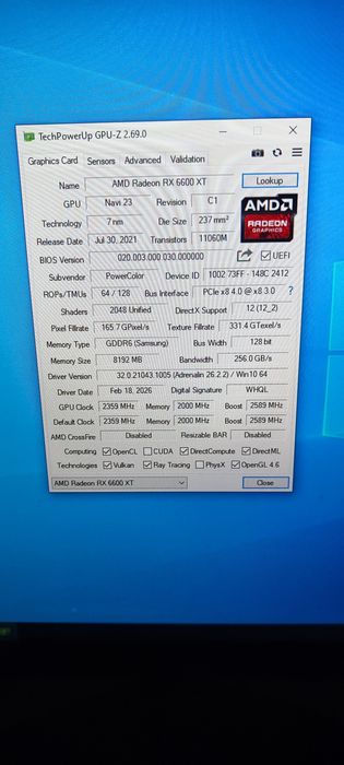 Компютър геймърски  ryzen 5600x ,rx 6600xt ,16 рам 3200mhz, захр.550+g