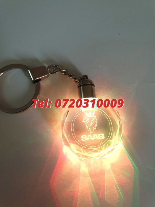 Breloc Sticla Cu Led 6 Culori Multimarca Saab