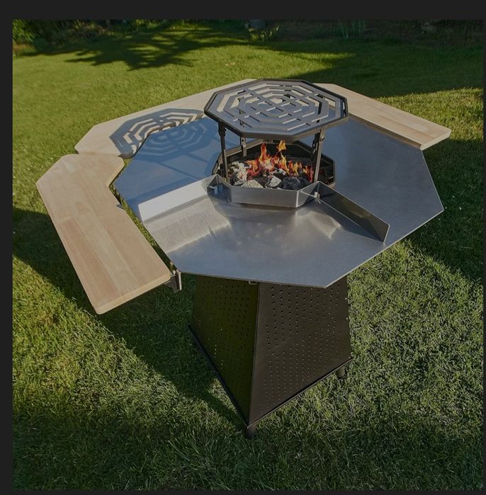 Барбекю на дървени въглища 2v1